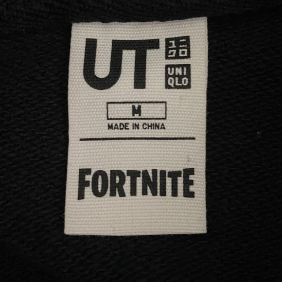 Uniqlo Fortnite DJ Yonder Hoodie Mens Medium Black Premium Graphic Sweatshirt - Picture 11 of 14